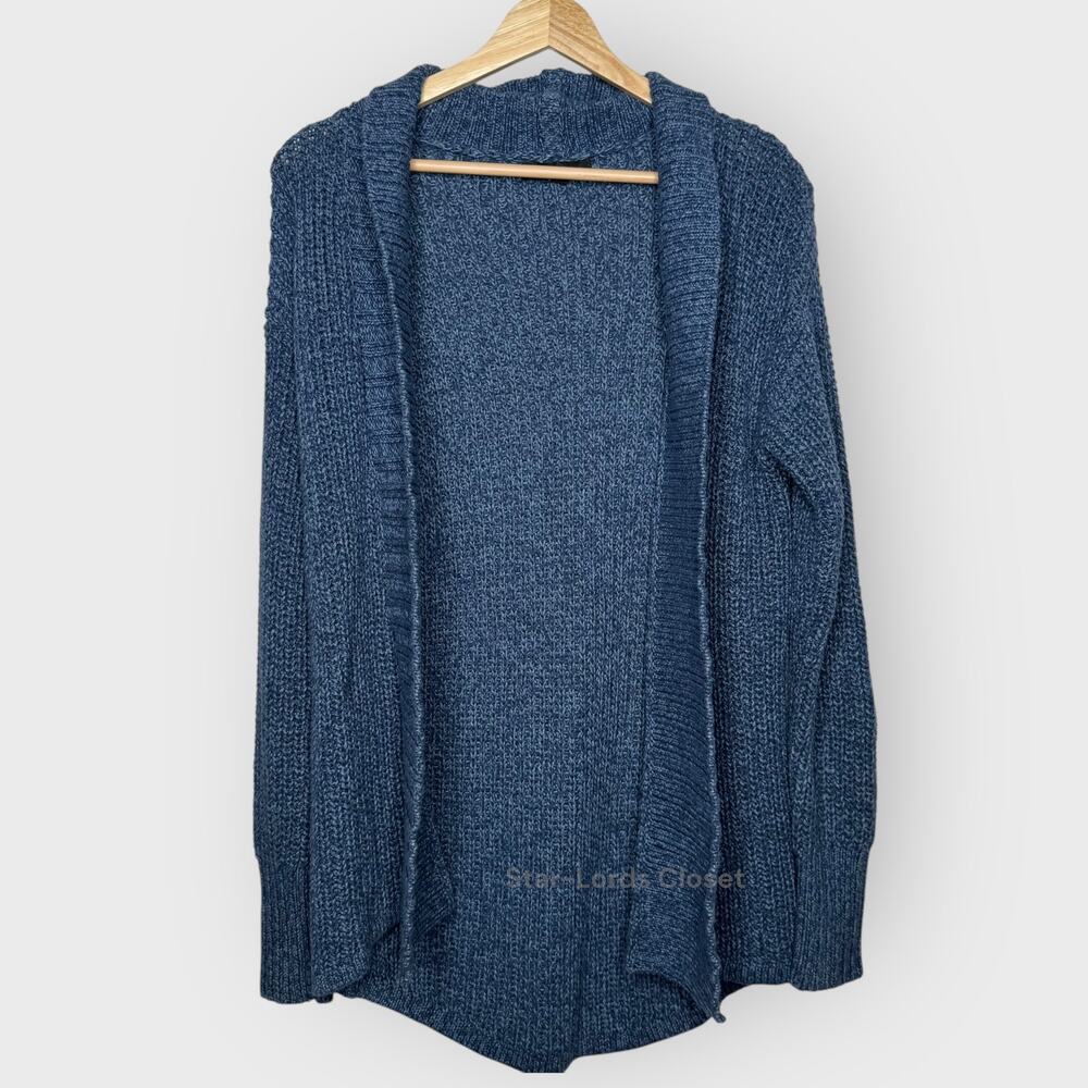 Banana Republic Acid Wash Open Womens Cardigan | XS Blue Knit Oversized Grandma